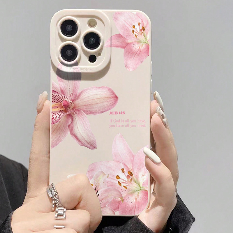 Phone Cases Xr Iphone - Blauwe Bloemendruk Siliconen INS Telefoonhoesje voor
