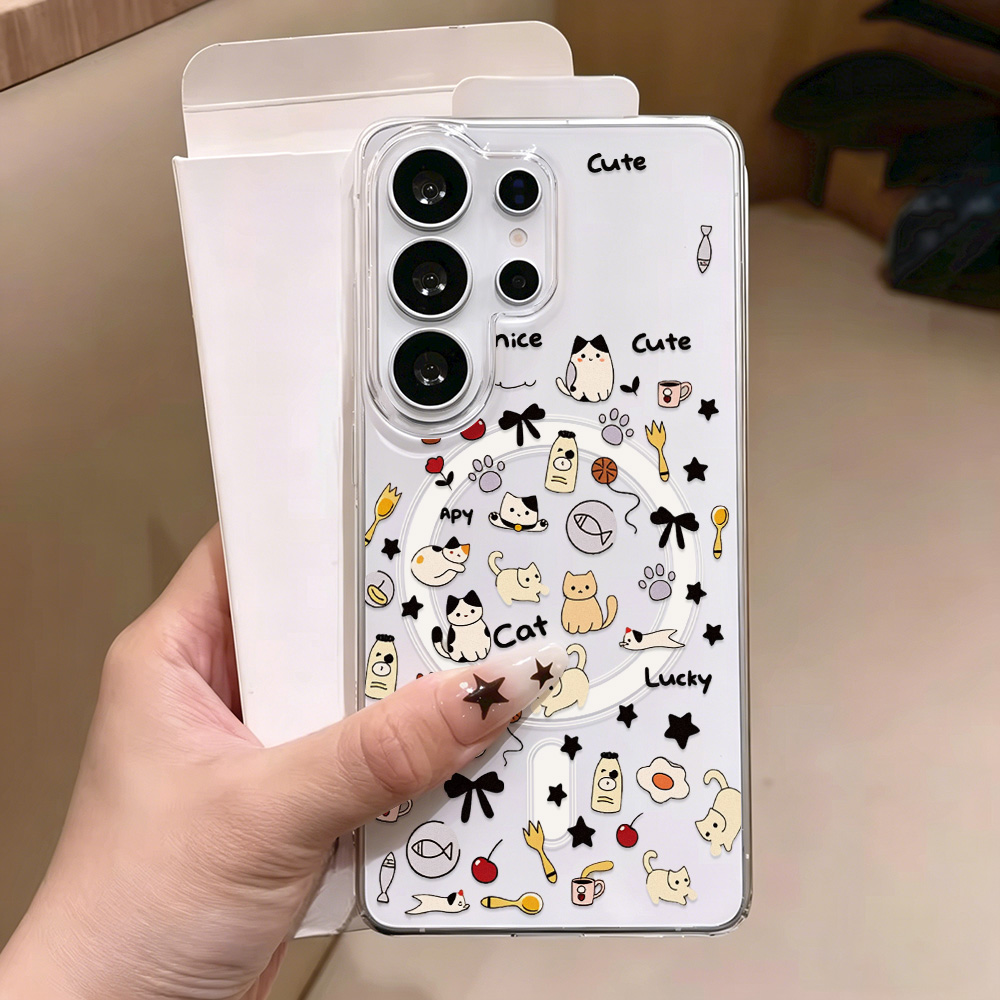 Phone Cases Galaxy A16 5G - Schattige katten magnetische telefoonhoes voor Samsung