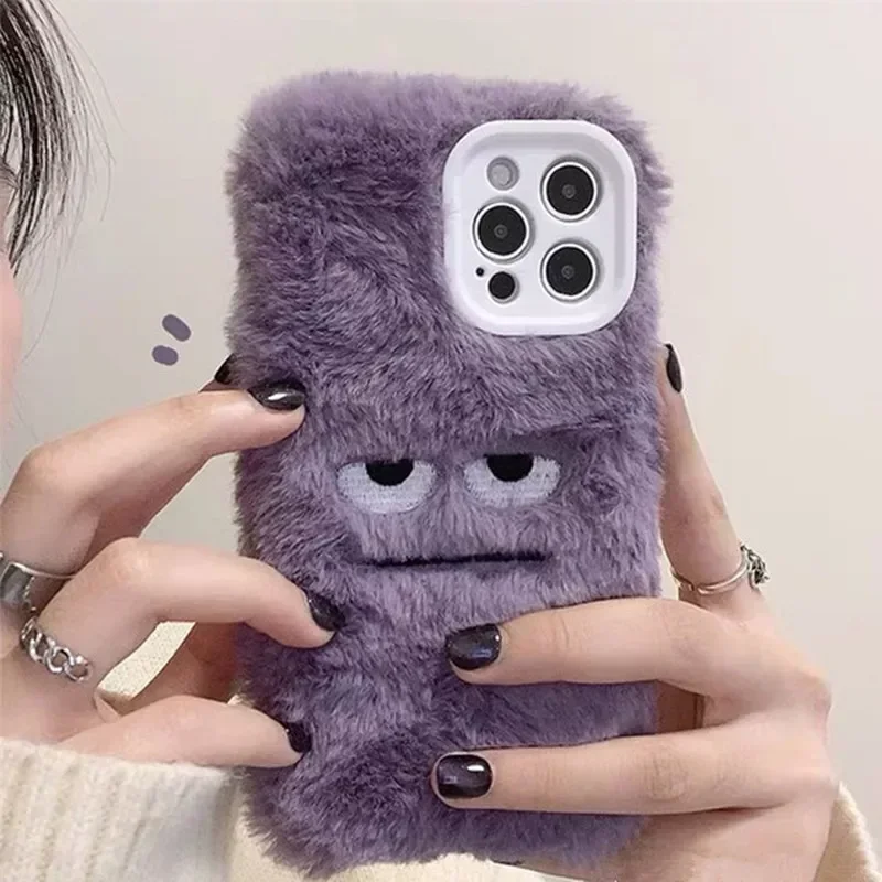 Phone Cases Iphone 13 - Schattige monster pluche fluffy telefoonhoesje voor
