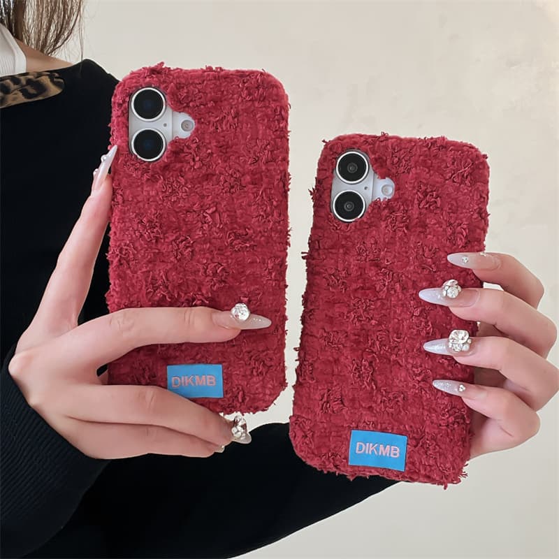 Phone Cases For Iphone 16 - Angora Rode Pluche Telefoonhoes voor iPhone