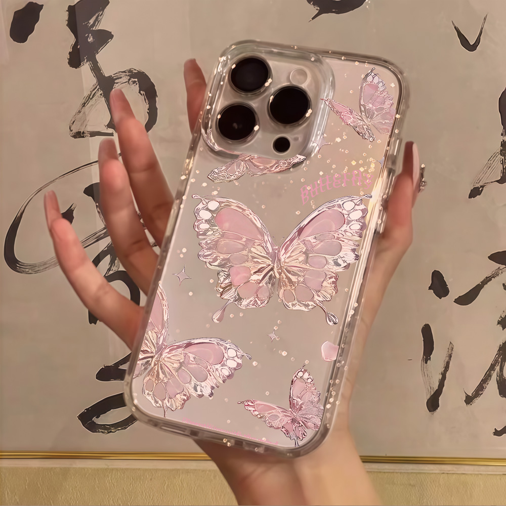 Roze vlinder transparante glit - Phone Cases Xr Iphone recensie en prijs