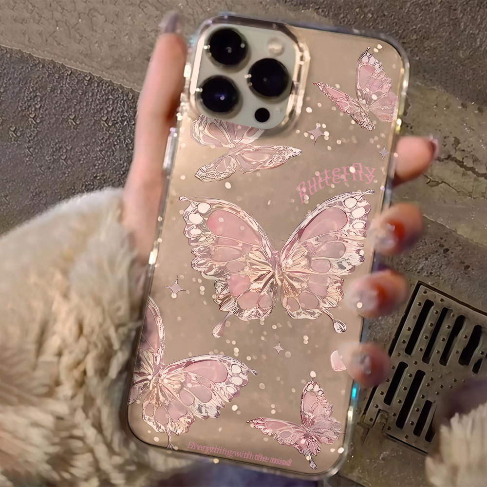 Roze vlinder transparante glit - Phone Cases Xr Iphone recensie en prijs