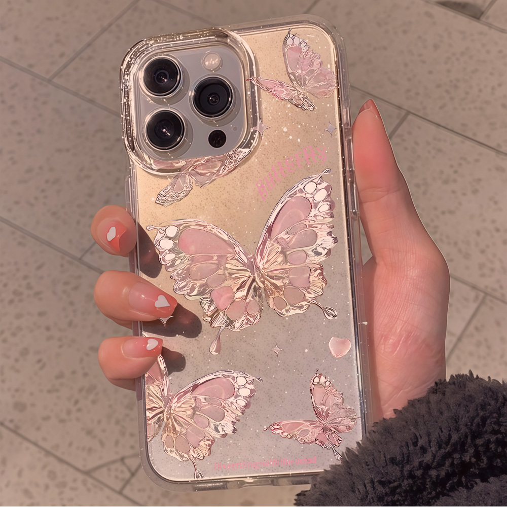 Roze vlinder transparante glit - Phone Cases Xr Iphone recensie en prijs